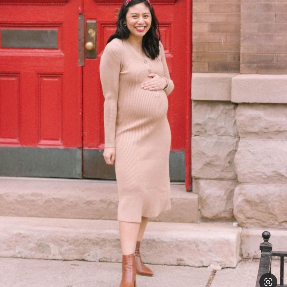 Roolee knit button up ribbed sweater midi dress - Picture 7 of 8